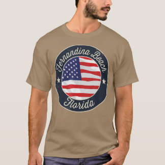 Camiseta Praia de Fernandina - Patriótica Flórida Souvenir