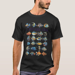 Camiseta Praia de Fort Myers Flórida Design de Peixes Color