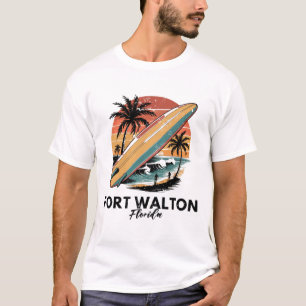 Camiseta Praia de Fort Walton Beach Flórida Surfboard