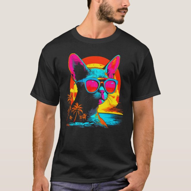 Camiseta Praia de Gato Devon Rex (Frente)