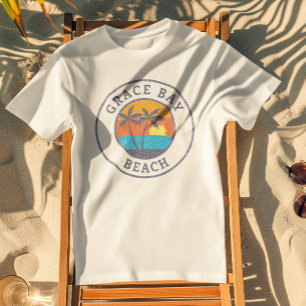 Camiseta Praia de Grace Bay, Turks e Caicos Clássico Desbot