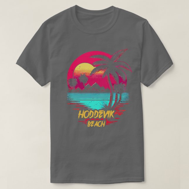 Camiseta Praia de Hoddek de Praia Retrowave (Frente do Design)