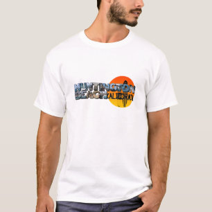 Camiseta Praia de Huntington Califórnia Letra Maiúscula com