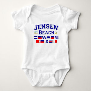 Camiseta Praia de Jensen, FL - soletração náutica da