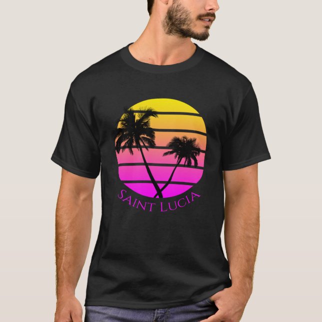 Camiseta Praia de Lúcia, Santo Retro (Frente)