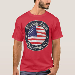 Camiseta Praia de Marconi - Patriótico Massachusetts Souven