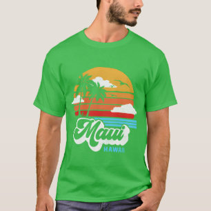 Camiseta Praia de Maui Havaí Surfhrowback Presente 80S