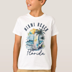 Camiseta Praia de Miami Flórida Surf Vintage Surf Praia Sur