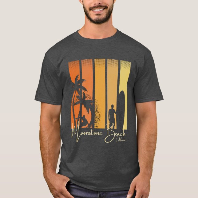 Camiseta Praia de Moonstone Califórnia Surf (Frente)