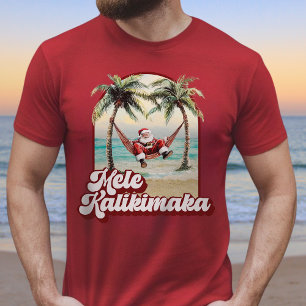 Camiseta Praia de Natal Havaiano Mele Kalikimaka