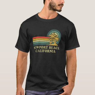Camiseta Praia de Newport Califórnia Férias em Família Vint