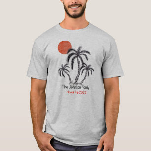 Camiseta Praia de palmeiras ao pôr do sol tropical férias e
