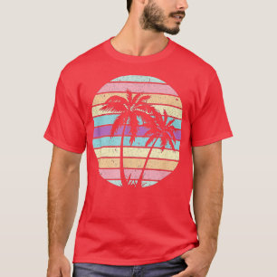 Camiseta Praia de Palmeiras Sunset de Retro Vintage