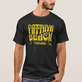 Camiseta Praia de Pattaya Tailândia Design Retro Desgastado