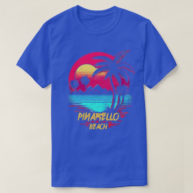 Camiseta Praia de Pinarello de Praia Retrowave (Frente do Design)