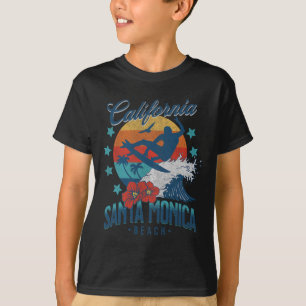 Camiseta Praia de Santa Mônica Califórnia Surf Vintage Féri