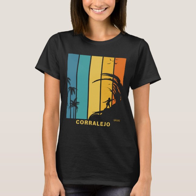 Camiseta Praia de Surf Corralejo Espanha (Frente)