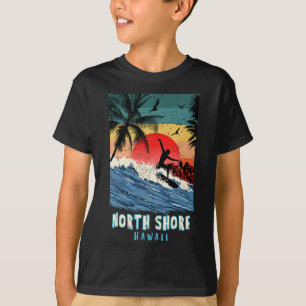 Camiseta Praia de Surf do Norte de Shore Havaí Vintage Retr