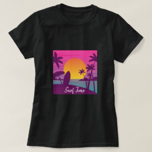 Camiseta praia de surf roxa