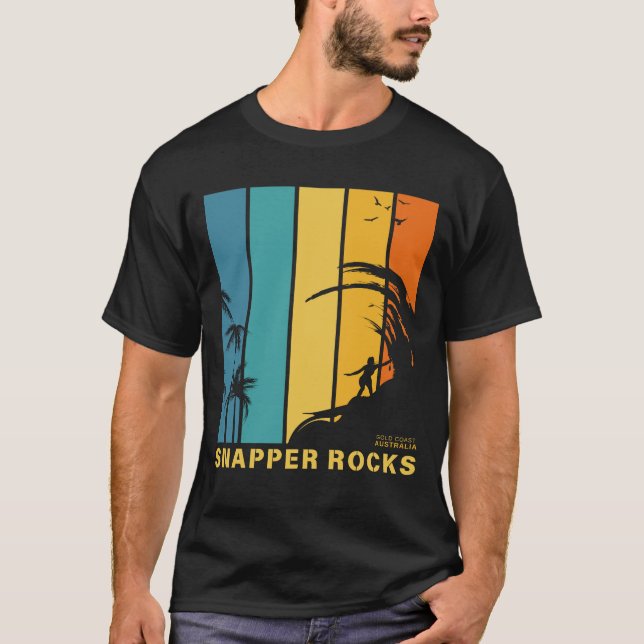Camiseta Praia de Surf Snapper Rocks Gold Coast Austrália (Frente)