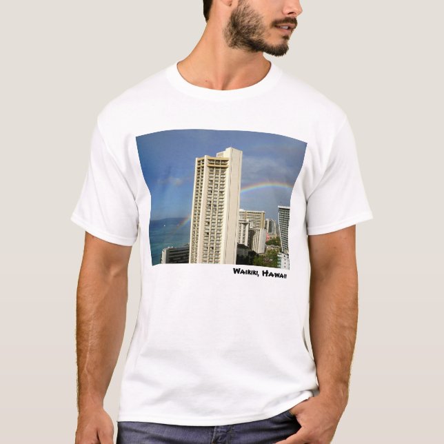 Camiseta Praia de Waikiki, Havaí (Frente)