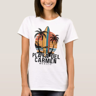 Camiseta Praia Del Carmen México Surfando Surfista _1
