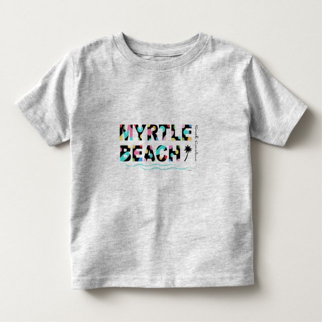 Camiseta Praia Diversão Myrtle, SC Summer Graphic Cute (Frente)