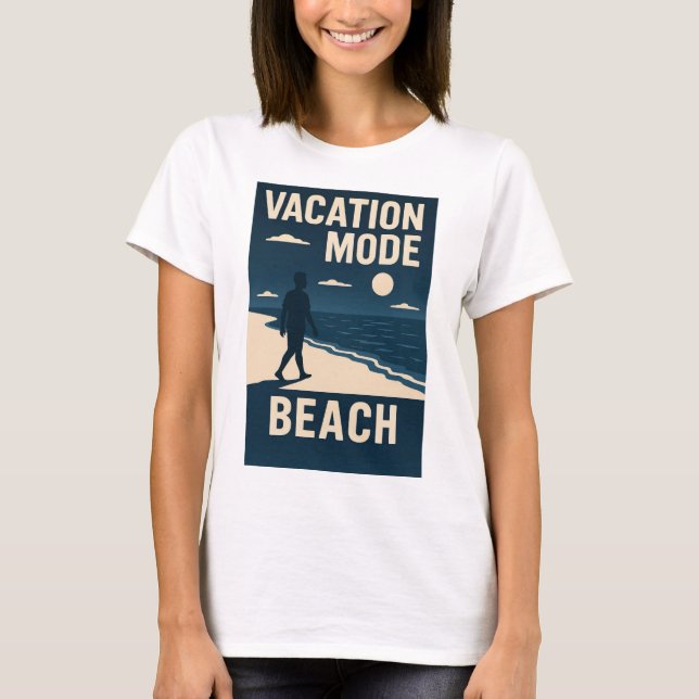 Camiseta Praia do modo de férias (Frente)