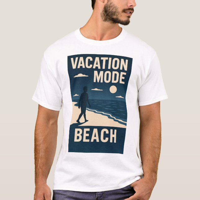 Camiseta Praia do modo de férias (Frente)