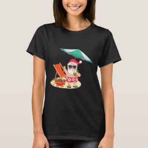 Camiseta Praia do Papai Noel Verão Engraçado Natal Em Julho