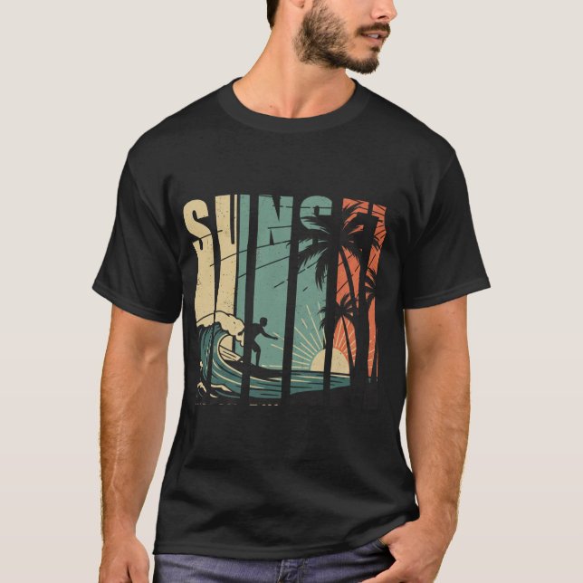Camiseta Praia do pôr do sol (Frente)