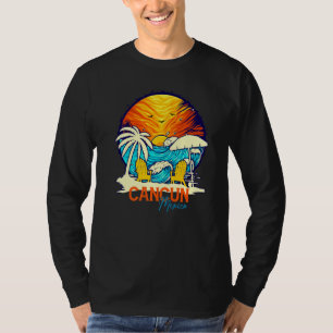 Camiseta Praia do Pôr do Sol em Cancun México Férias Casais