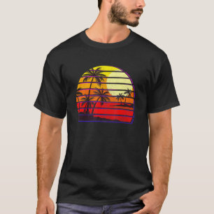 Camiseta Praia do Pôr do Sol Palmeira Férias de Verão Feria