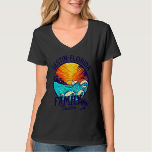 Camiseta Praia do Pôr do Sol Retro Destin Flórida Férias em