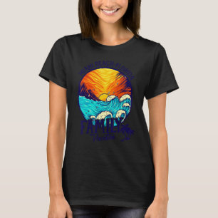 Camiseta Praia do Pôr do Sol Retro Miami Beach Flórida Famí