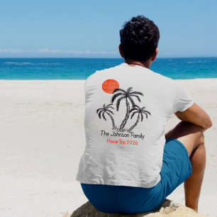 Camiseta Praia do Pôr do Sol Tropical Palmeira Férias em Fa