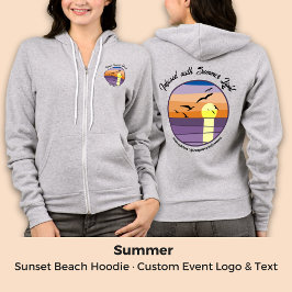 Camiseta Praia do Sunset Personalizada ・ Texto de Evento e