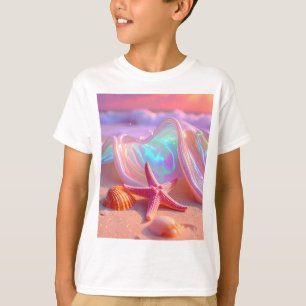 Camiseta Praia dos Sonhos Fantasia Com Estrela-do-Mar Rosa