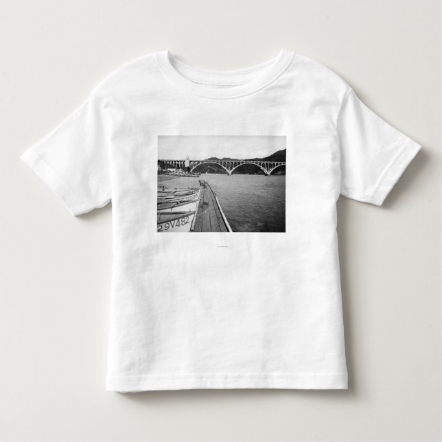 Camiseta Praia Dourado, docas de Oregon e ponte sobre o (Frente)