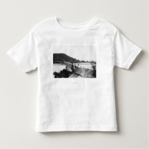 Camiseta Praia Dourado, ponte de Oregon sobre o rio