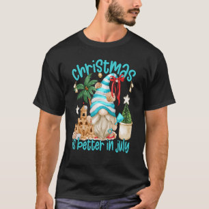Camiseta Praia Gnomo Mens Natal Em Julho É Melhor Em Fl