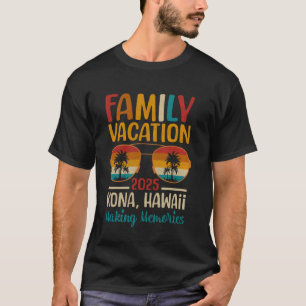 Camiseta Praia Kona Havaí Férias de Família Coordenadas 202