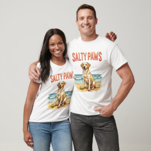 Camiseta Praia Labrador Salty Paws