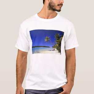 Camiseta Praia ladeada por palmeiras Ilhas Cook 5