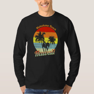 Camiseta Praia Mahukona Havaí Palmeiras Tropicais Retro Va