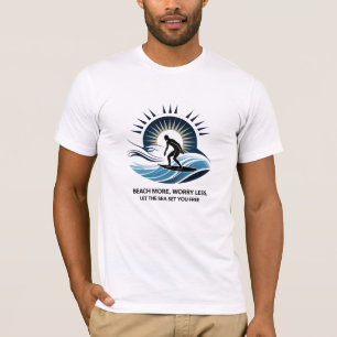 Camiseta Praia Mais, Menos Preocupação - Deixe o mar te lib