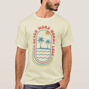 Camiseta Praia Mais Preocupada Menos", Summer Beach Design