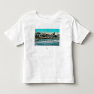 Camiseta Praia na frente da casa do banho, Long Beach