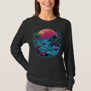 Camiseta Praia neon tropical/havaiana