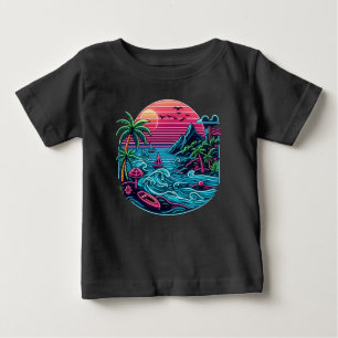 Camiseta Praia neon tropical/havaiana